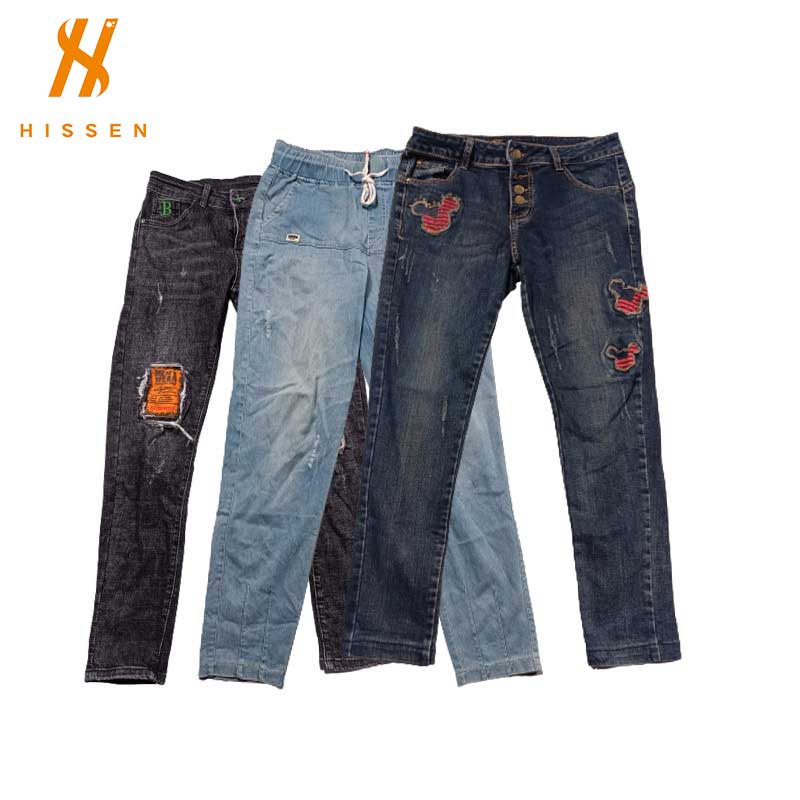 Ladies Jeans Pants Second Hand Clothes In Bulk Guangzhou