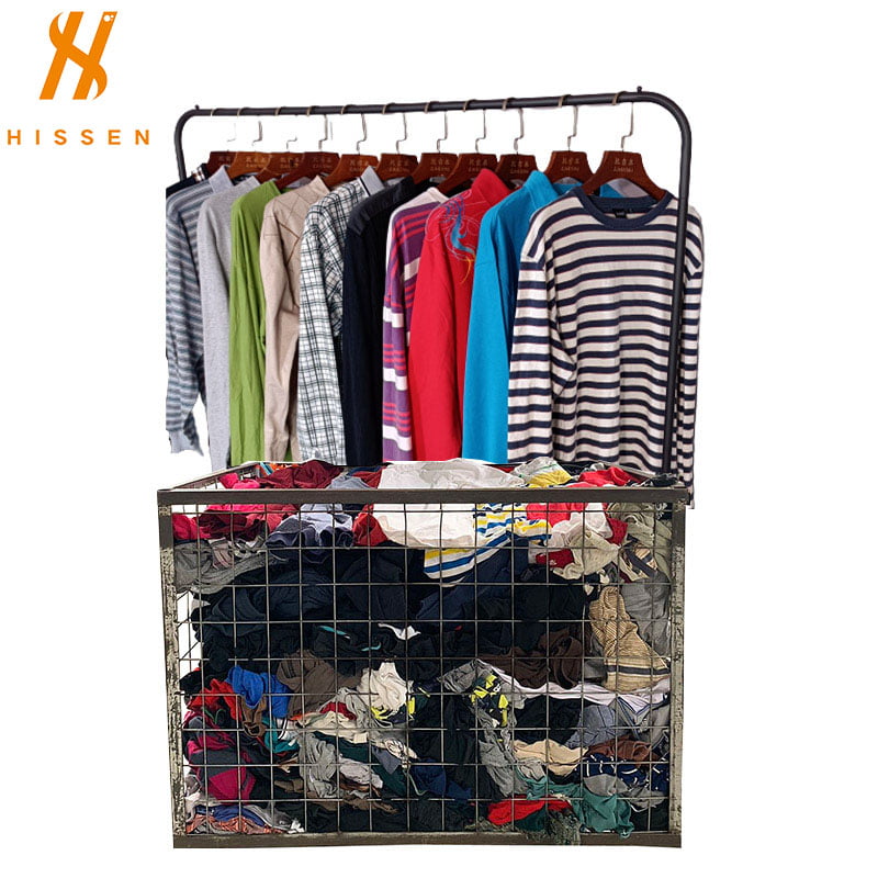 Lojas de camisetas masculinas usadas Hissen L/S que compram roupas usadas em Guangzhou