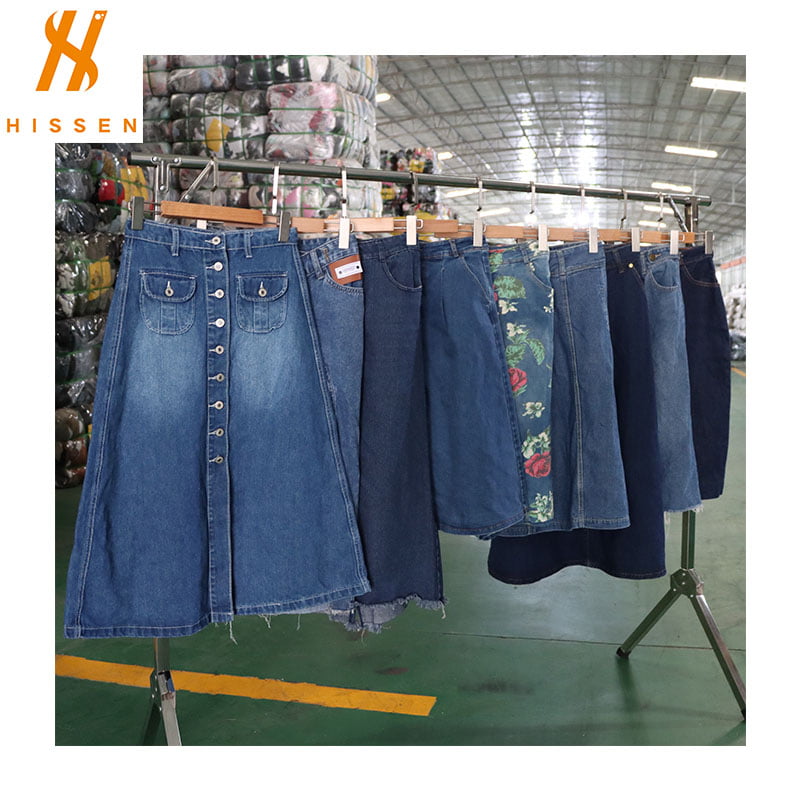 Second Hand Ladies Denim Skirt 2nd Hand Plus Size Clothes In Guangzhou