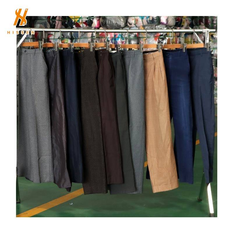 Hissen Used Men Suit Pants Bales Vintage Clothing For Sale