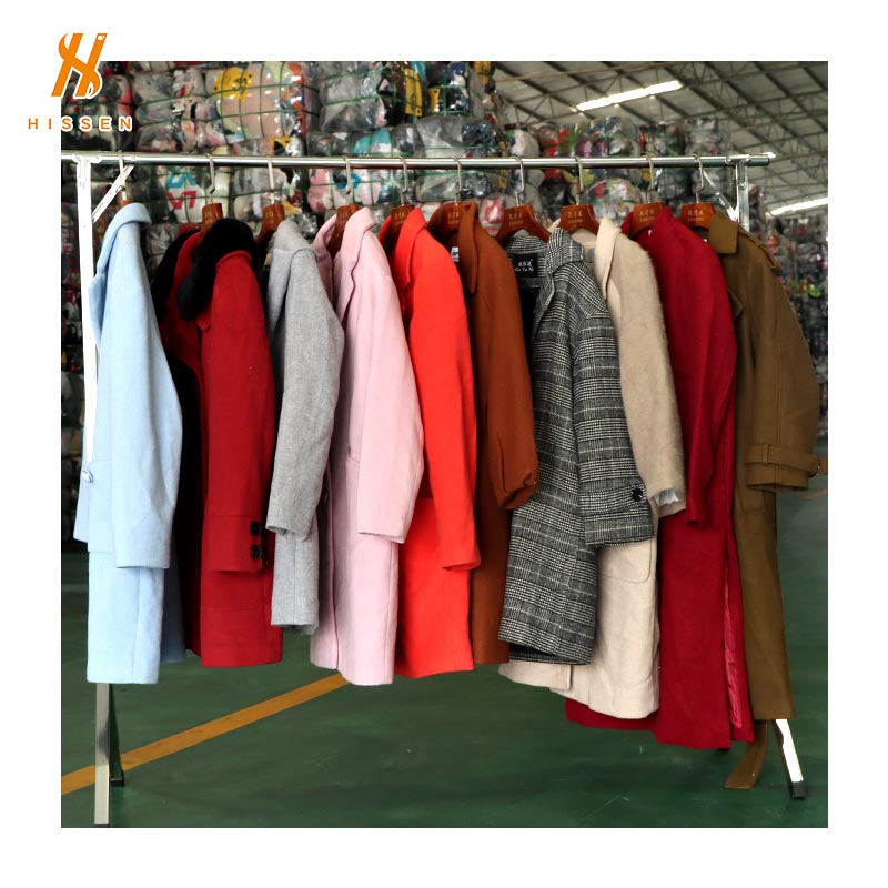 Casaco de lã feminino usado (longo) fornecedores de fardos de roupas usadas para venda da china