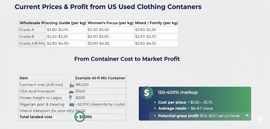 Us used clothes container 