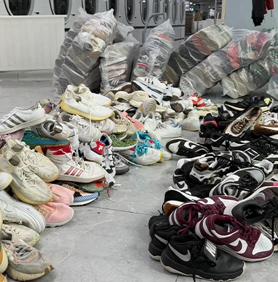sorted washed used shoes
