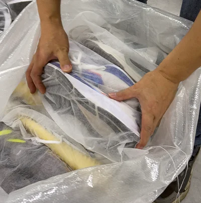 washed used shoes packaging