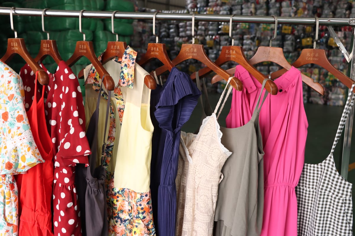 Fashion jumpsuit from premium used clothing bales typically sourced from European distributors
