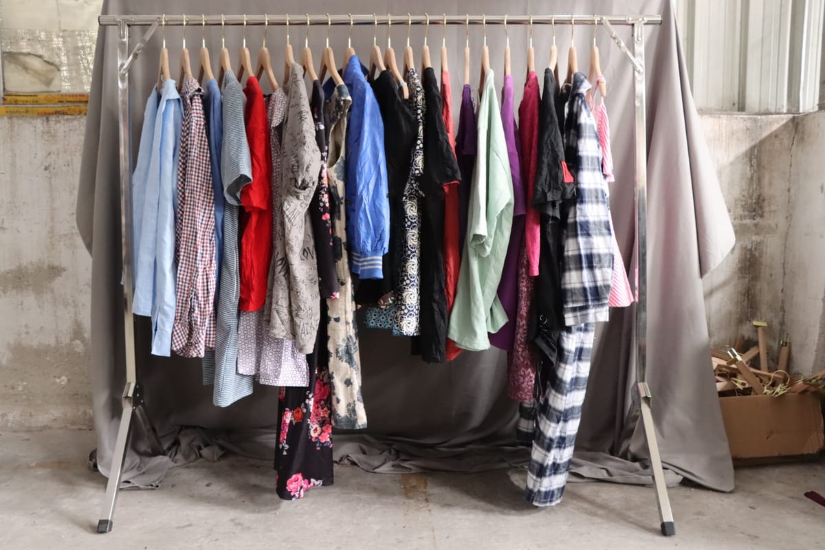 Mixed bales of Korean used clothing ready for export to international markets