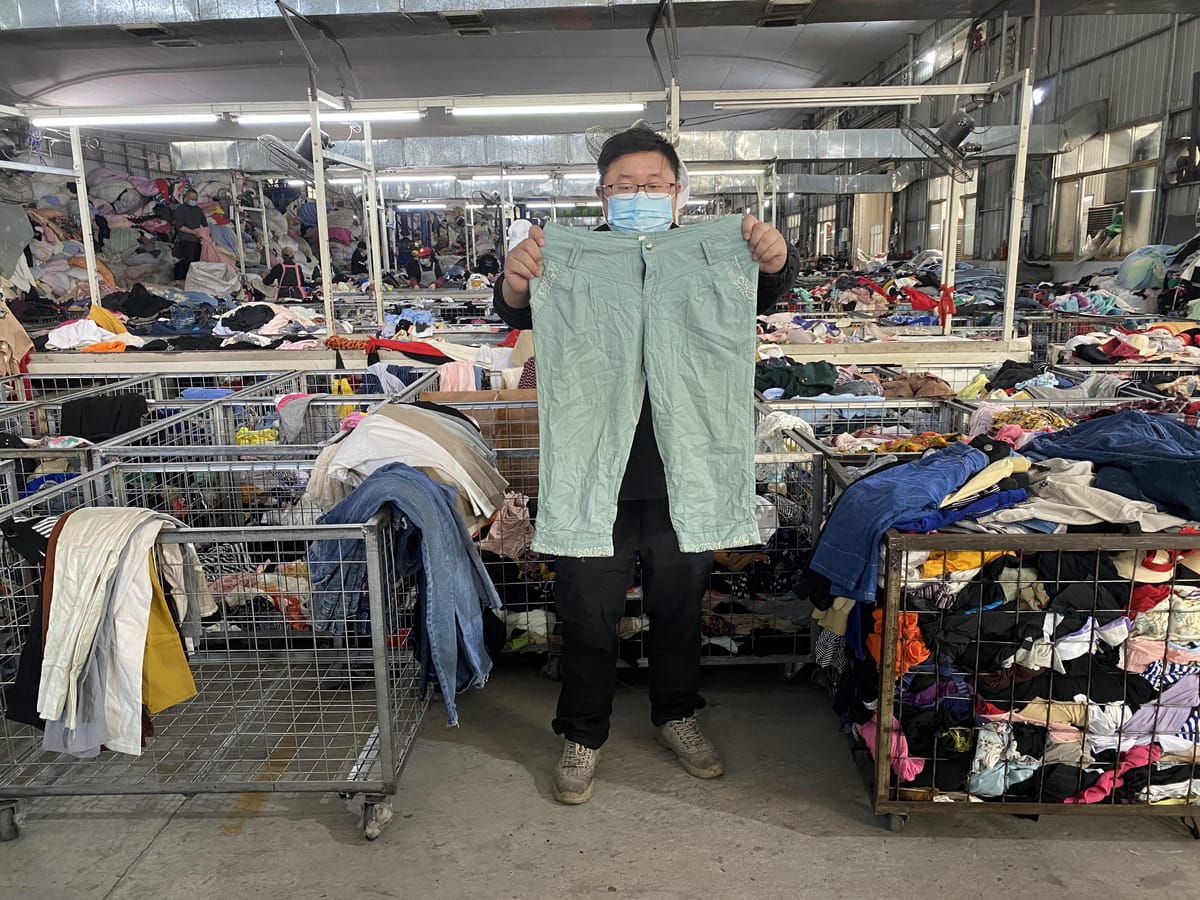 Baled used ladies 3/4 pants sorted and graded for export