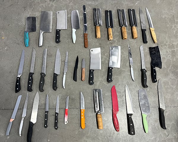 Kitchen knives assortment stock wholesale