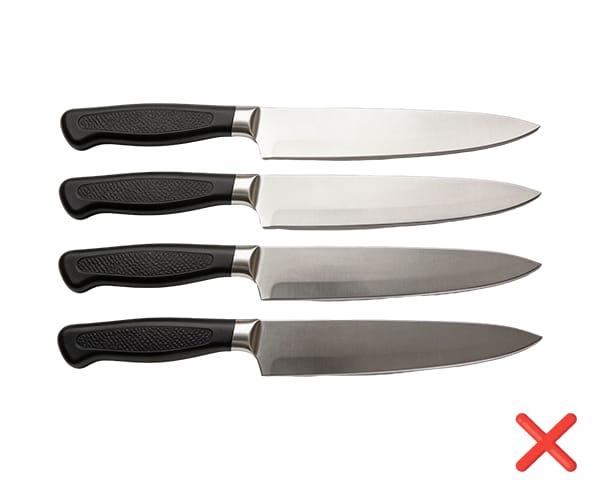 We reject poor assortment mix of cutlery - balanced selection