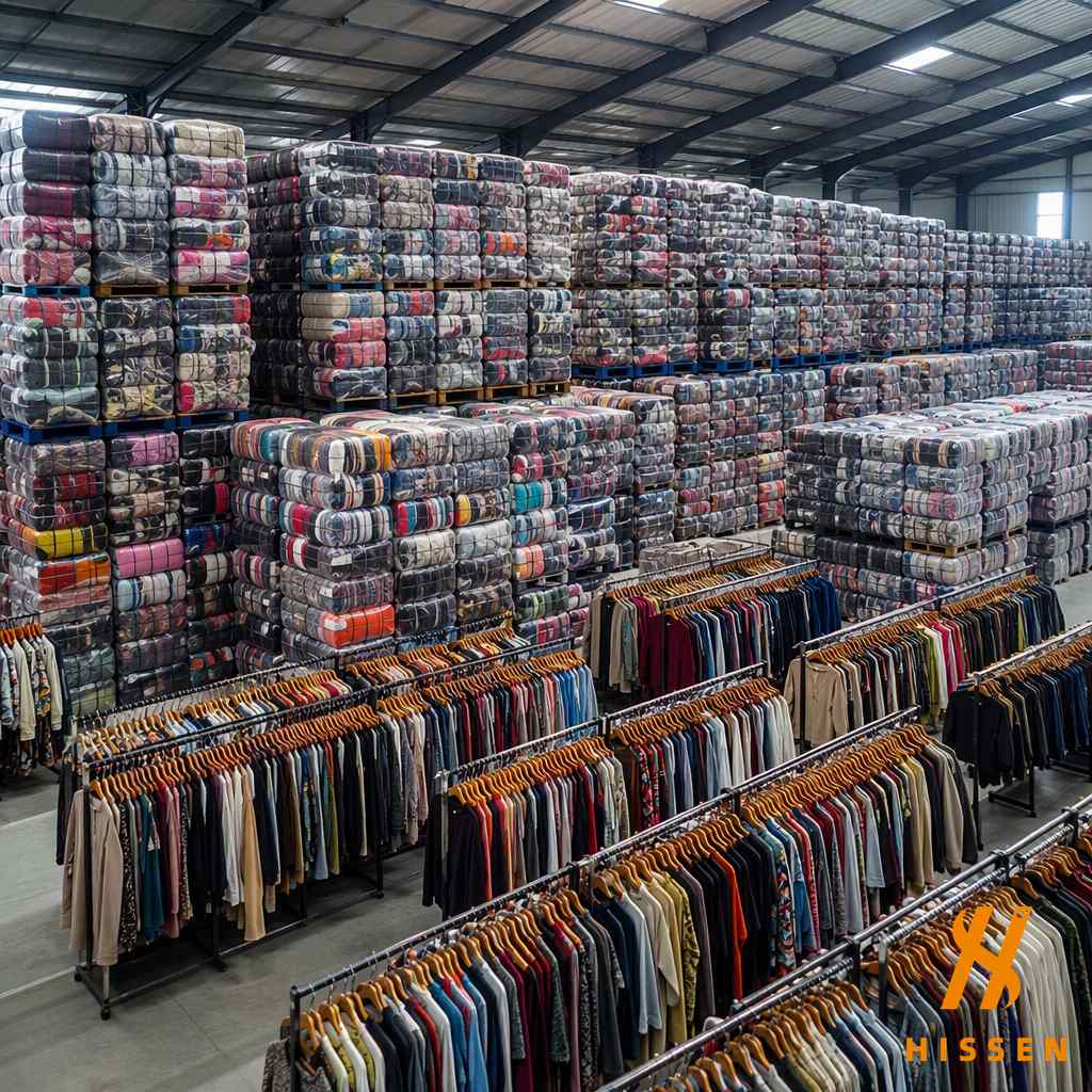 Premium warehouse with high quality second hand clothing bales top grade garments