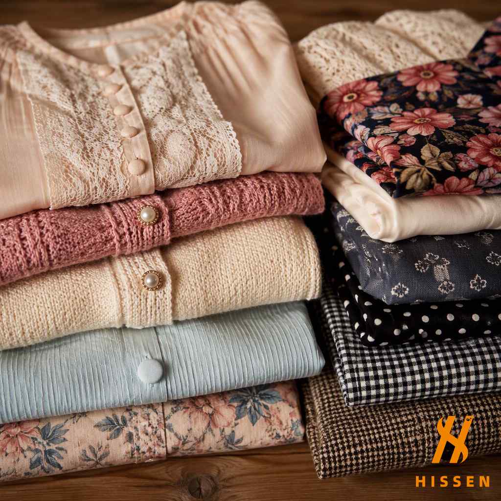 Stylish vintage fashion garments selected for boutique resale