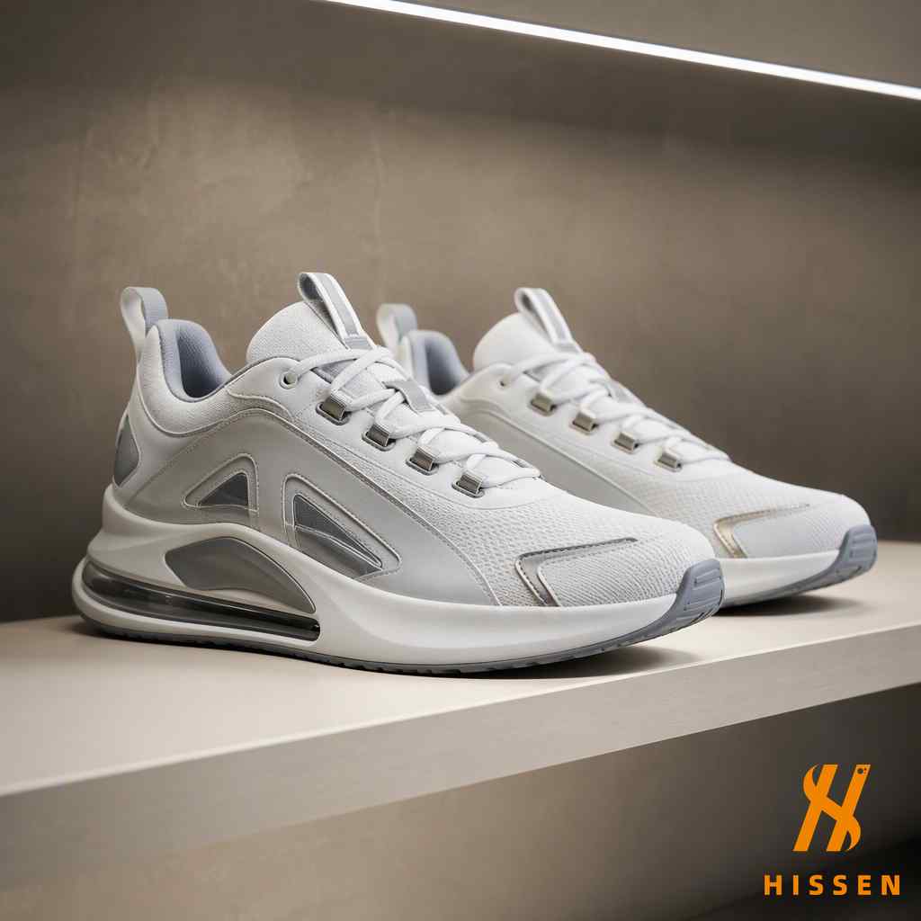 Premium branded athletic sneakers on display