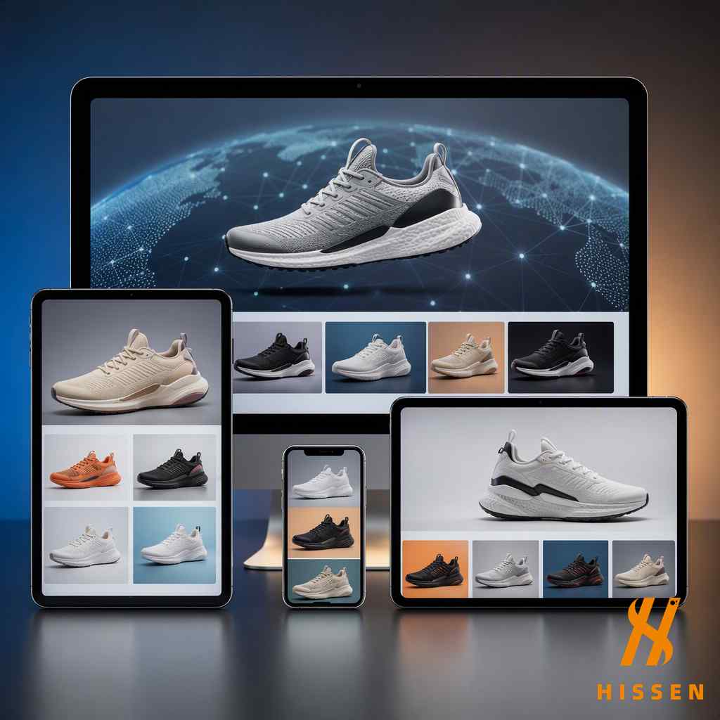 Sneaker listings shown across digital devices representing online marketplaces